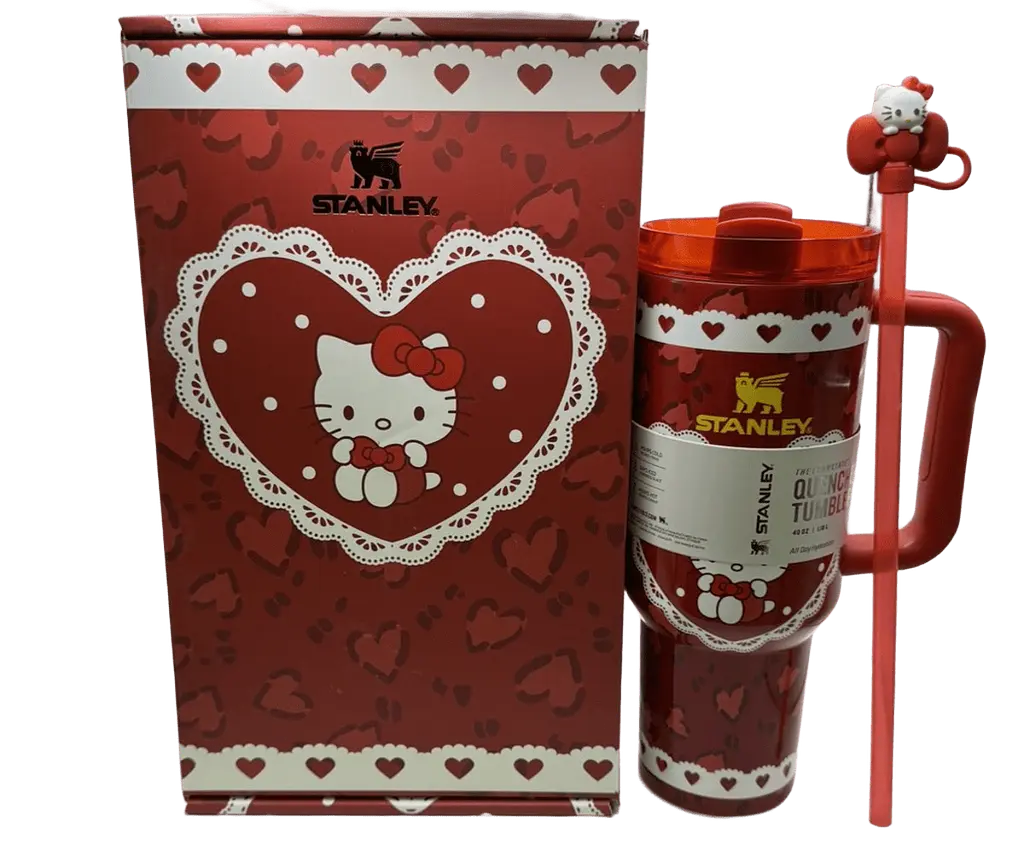 Термос термочашка Stanley Quencher H2.0 Tumbler Світиться у темряві 1,18 л Hello Kitty Love Edition KT7001977