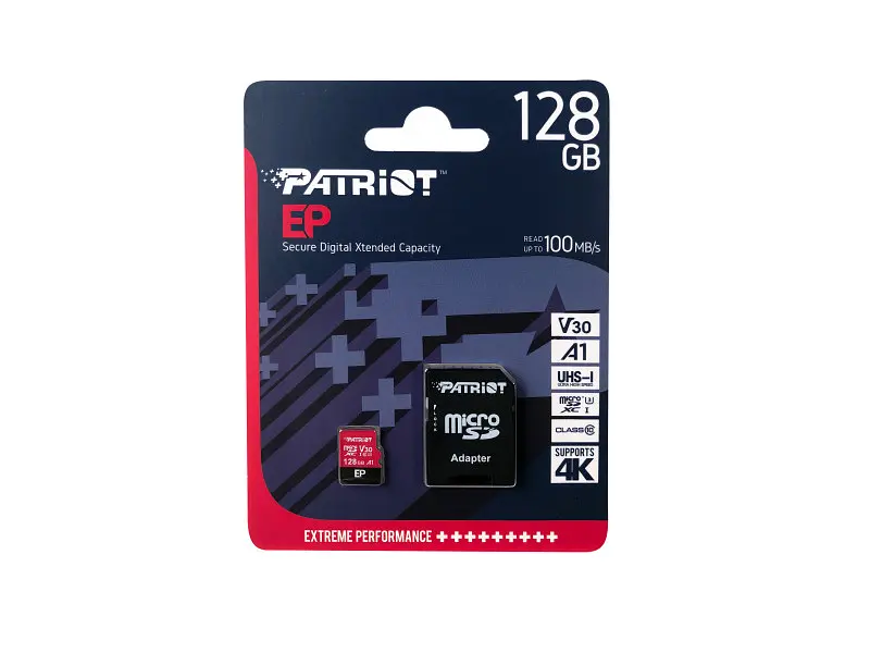 Карта пам'яті Patriot EP microSDXC UHS-I U3 V30 A1 + SD adapter 128 GB (PEF128GEP31MCX) - фото 3