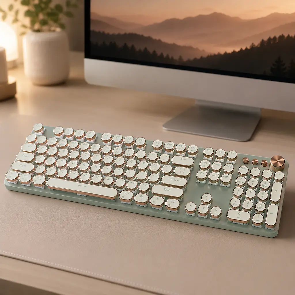 Механічна клавіатура Typewriter Mechanical Keyboard / Клавіатура з яскравим підсвічуванням / Клавіатура з підсвічуванням - фото 2