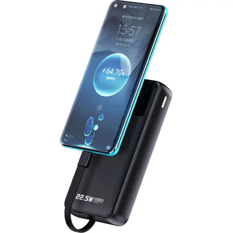 Батарея універсальна Dudao K15Pro 20000mAh PD/22.5W, QC, with built-in cables, Black (6977196682430) - фото 4