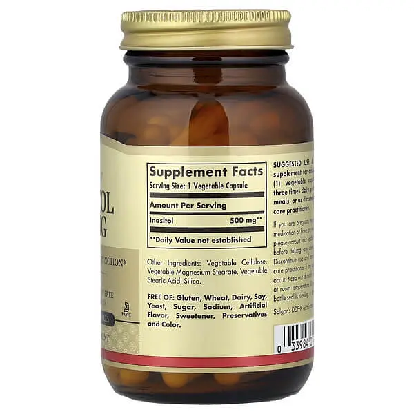 Інозитол (B-8) Inositol 500 mg 100 капсул Solgar vit0005898 - фото 2
