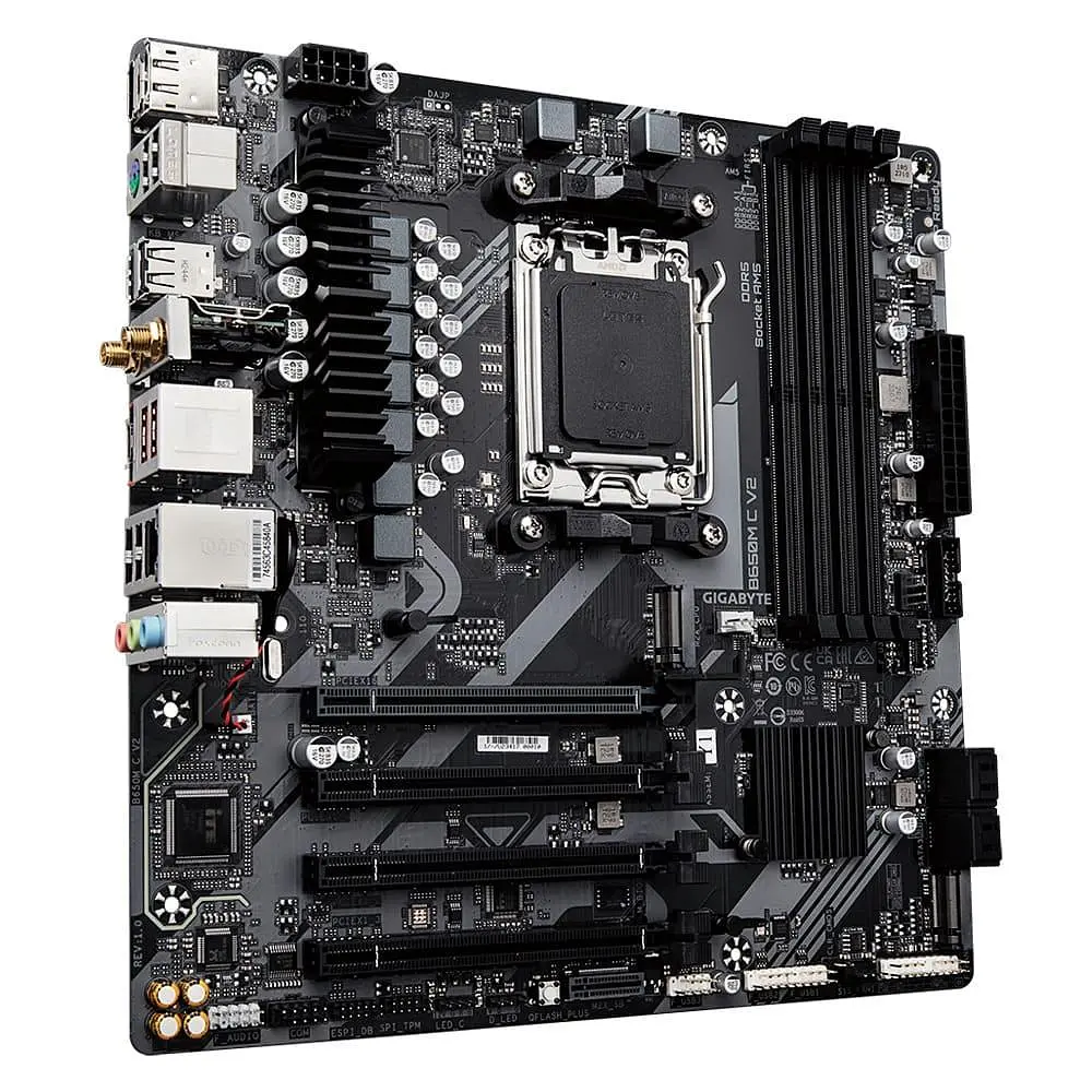Материнська плата GIGABYTE B650M C V2 WiFi6E (B650M C V2) (Socket AM5, AMD B650, Micro-ATX) Б/в - фото 2