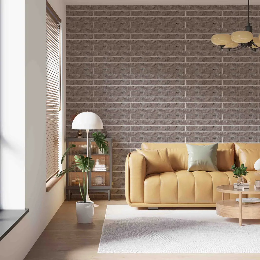 Самоклеюча декоративна 3D панель Loft Expert цегла контраст темно-сірий 680x2720x4 мм - фото 5