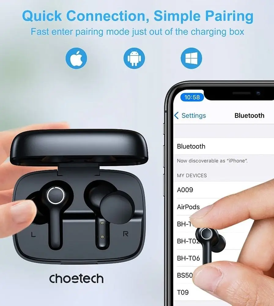 Bluetooth-гарнітура Choetech TWS bluetooth (BH-T06) - фото 6
