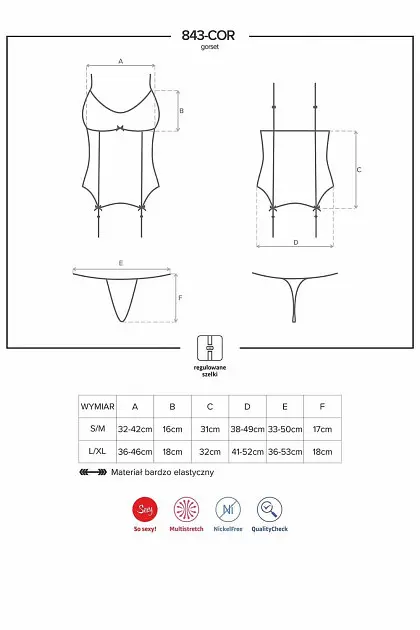 Ніжний корсет OBSESSIVE 843-COR підкреслить Вашу грацію Obsessive 843-COR-2 б L/XL 88687 - фото 4