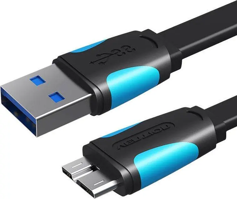 Кабель Vention USB 3.0 - Micro-B для HDD плоский 5 Гбіт/с 0.25 м Чорний (VAS-A12-B025) - фото 2