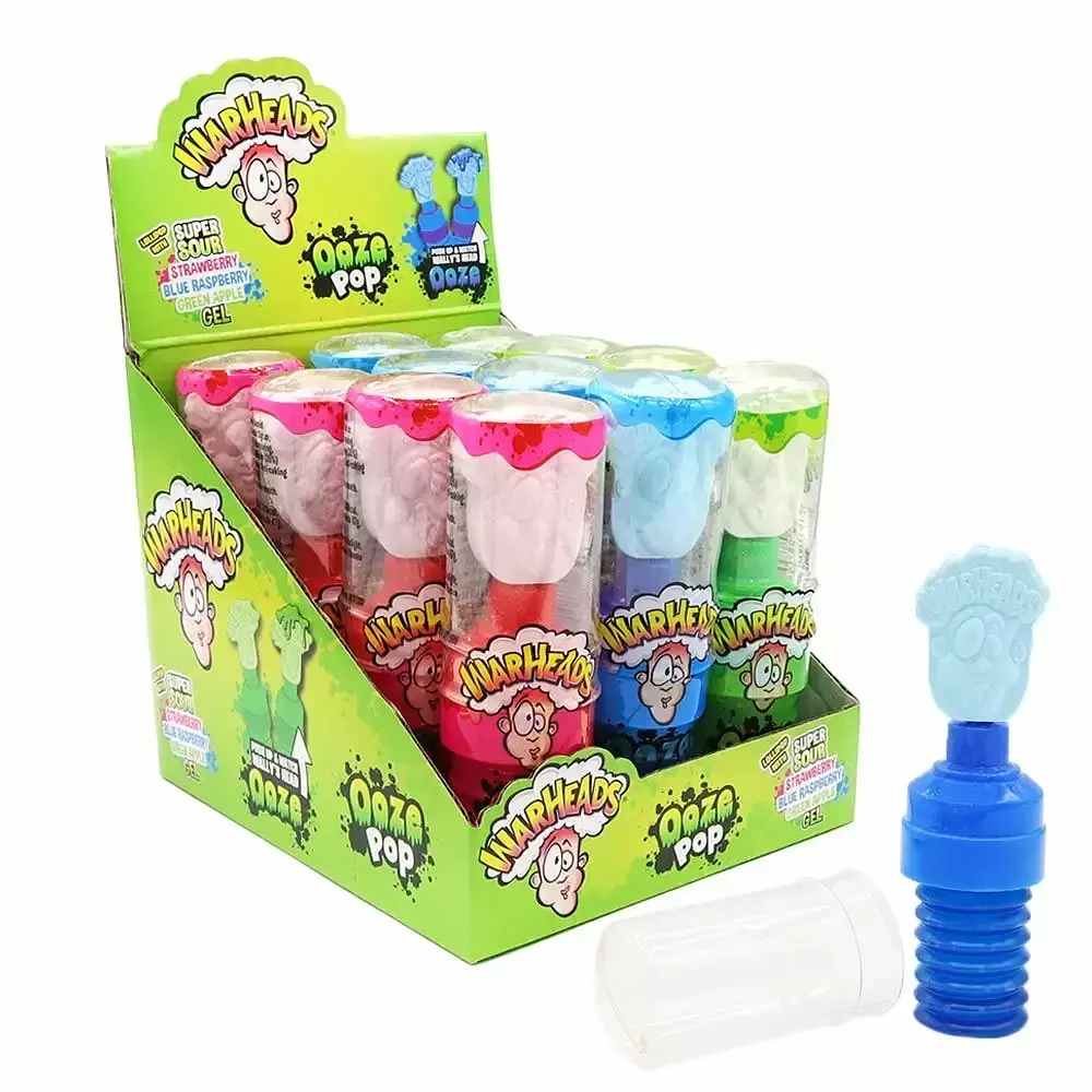 Льодяник Warheads Sour Ooze Pop зі смаком фруктів з рідкою кислою начинкою 40г (BBD 01/2026) - фото 4