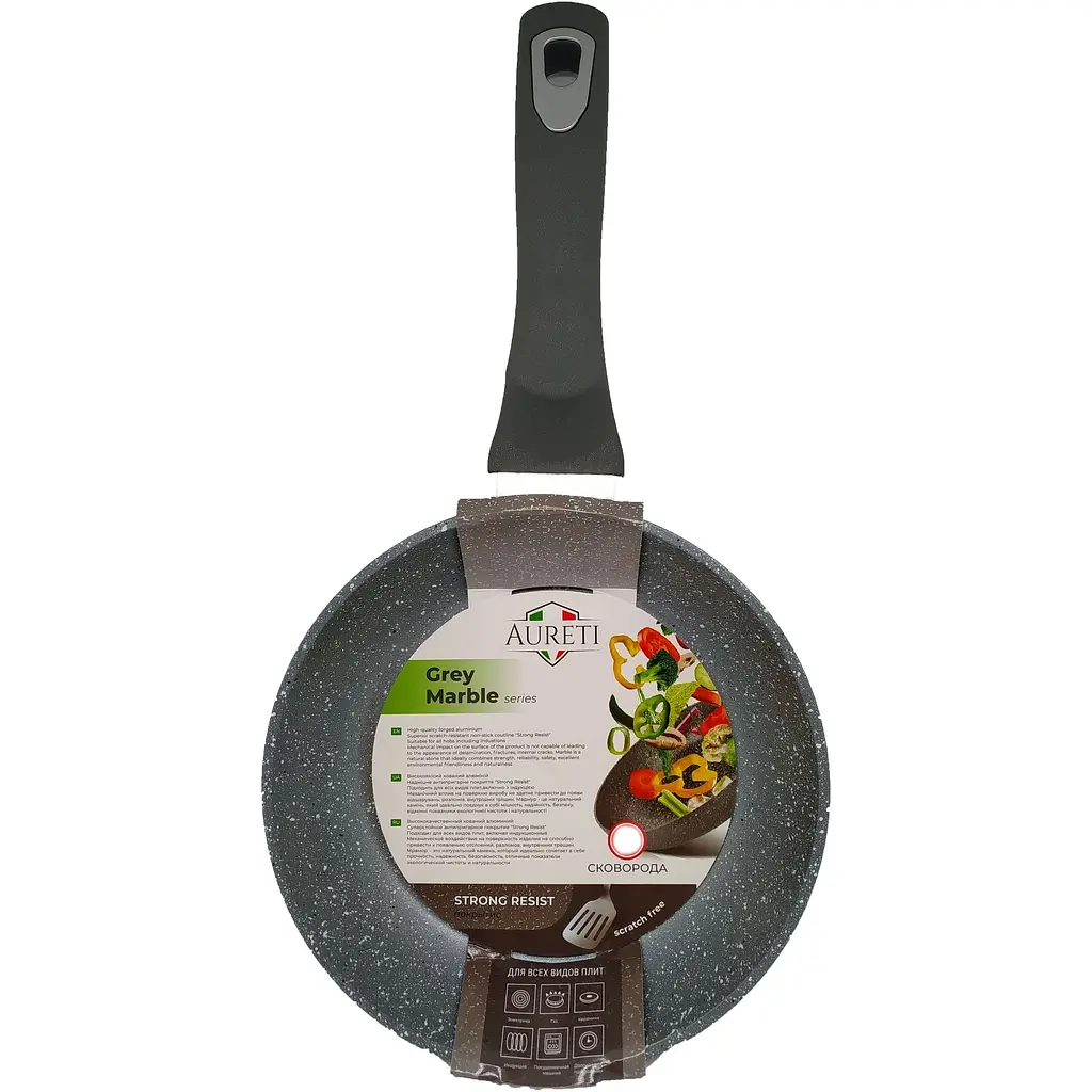 Сковорода Aureti Grey Marble 24 см (AU-302-24) - фото 4