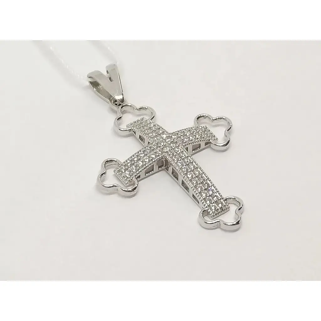 Золотий хрестик Favoritum з фіанітами. 711045_2Б - фото 2