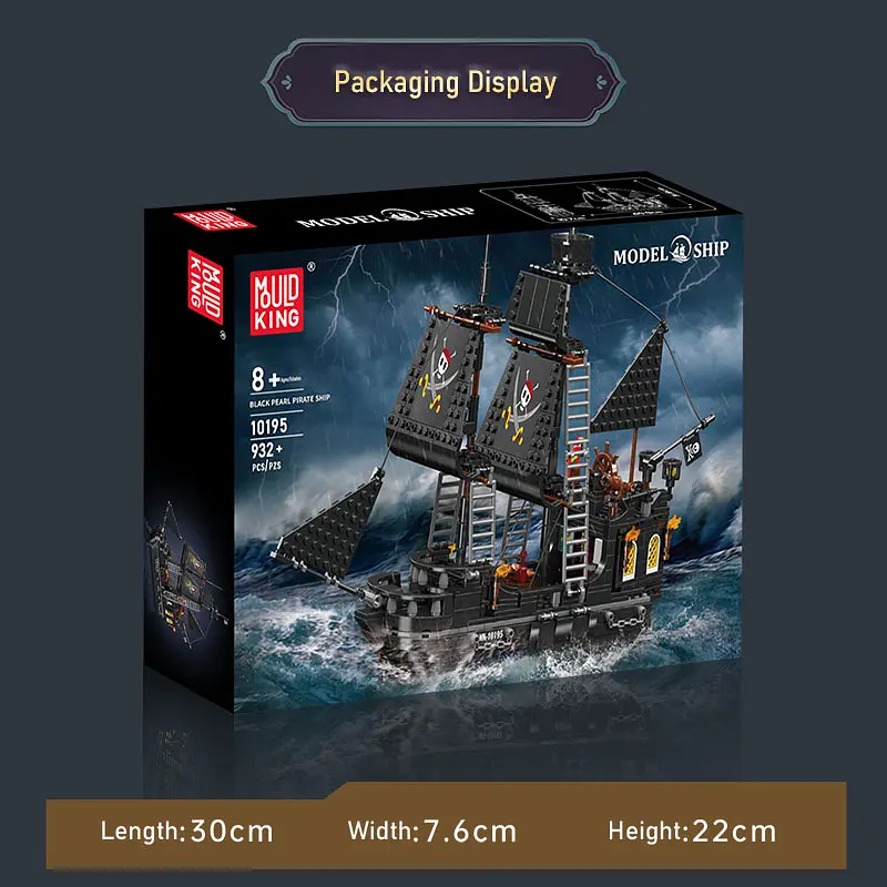 Конструктор корабель піратський Чорна Перлина Mould King  , 932 деталі - фото 7