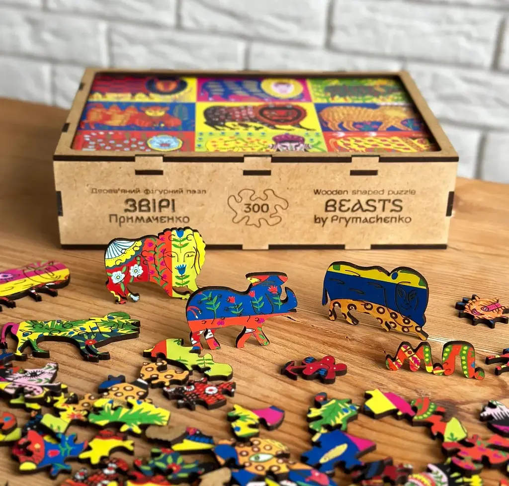 Пазл дерев`яний UkrainianPuzzles Звірі Примаченко - фото 2