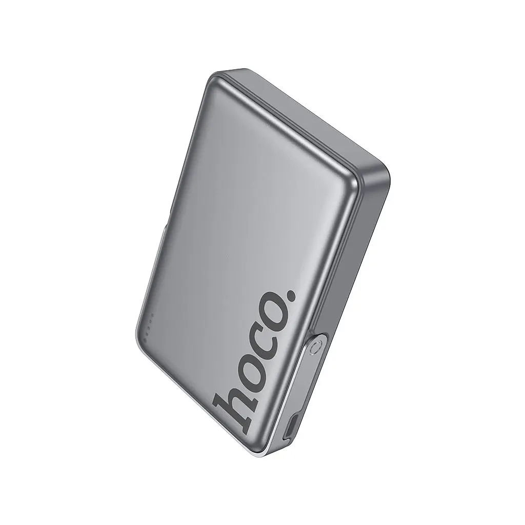 Батарея універсальна HOCO 10000mAh Sunlight PD/20W Magnetic with stand Metal Grey (Q36A / 714987) - фото 5