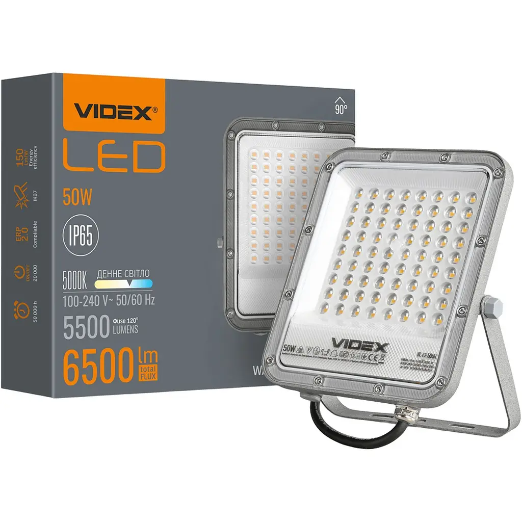 Світлодіодний прожектор Videx Premium F2 50W 5000K (VL-F2-505G) [144845] - фото 6