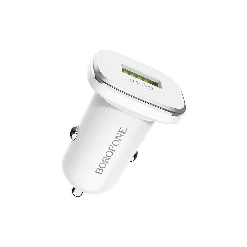 Автомобільний зарядний пристрій Borofone BZ12A USB QC 18W білий - фото 4