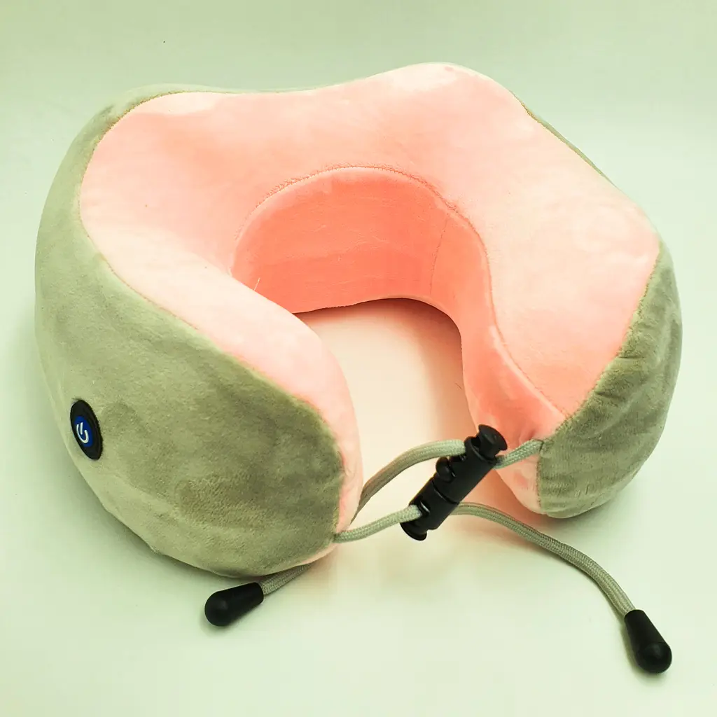 Масажна подушка універсальна масажер для спини рук та ніг U-Shaped Massage Pillow бежевий - фото 2