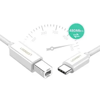 Кабель для принтера Ugreen USB-C 2.0 to BM 1.5m white (40417) - фото 4