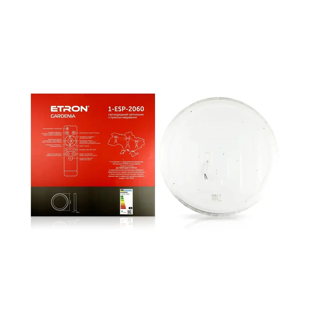 Світлодіодний світильник з пультом ETRON Smart GARDENIA 1-ESP-2060 72W crystal IP20 - фото 2