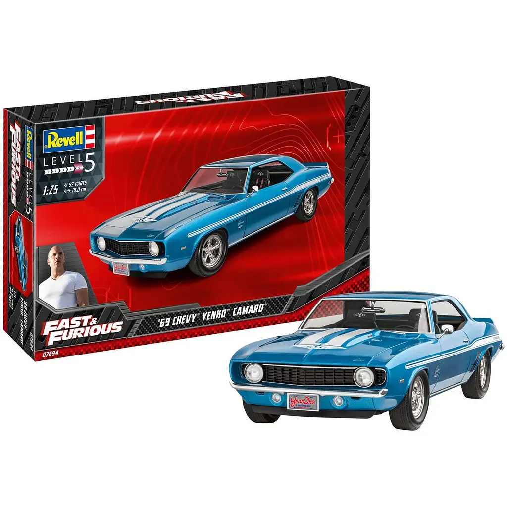 Збірна модель Revell Автомобіль Chevy Camaro Yenko 1969 з фільму Форсаж рівень 5 масштаб 1:25, 92 деталі (RVL-07694) - фото 2
