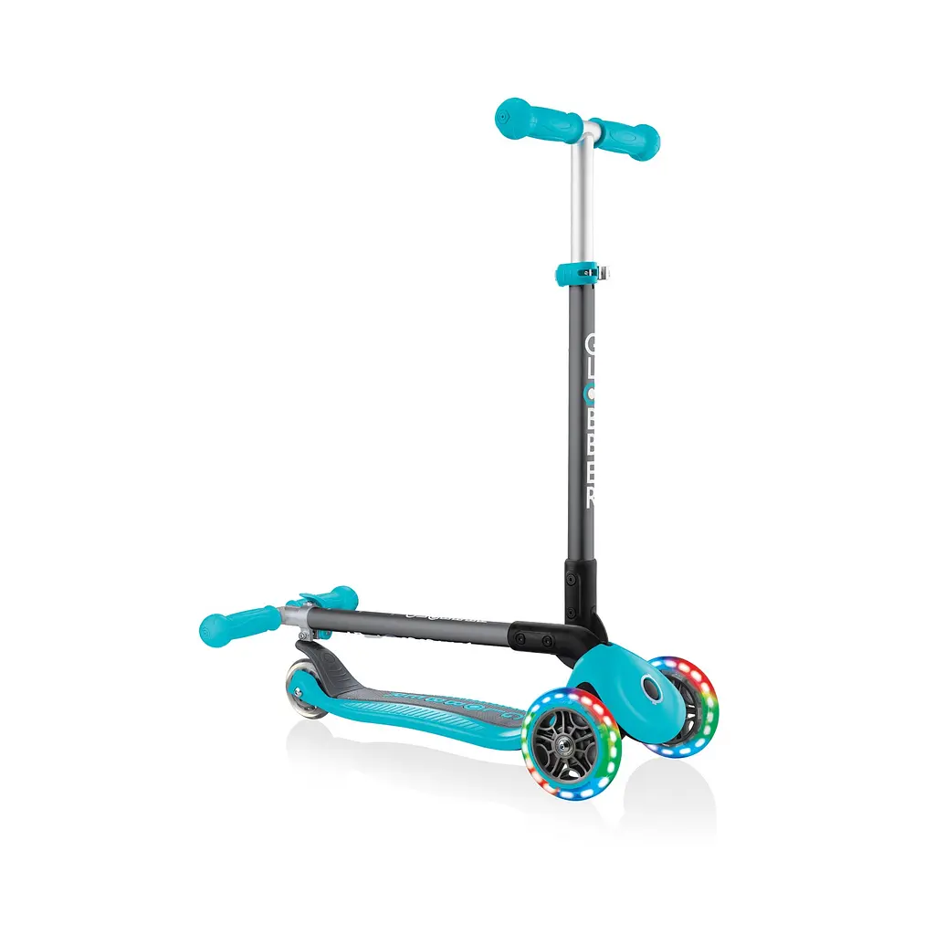 Самокат Globber Primo foldable lights, колеса з підсвічуванням, бірюзовий (432-105-2) - фото 5