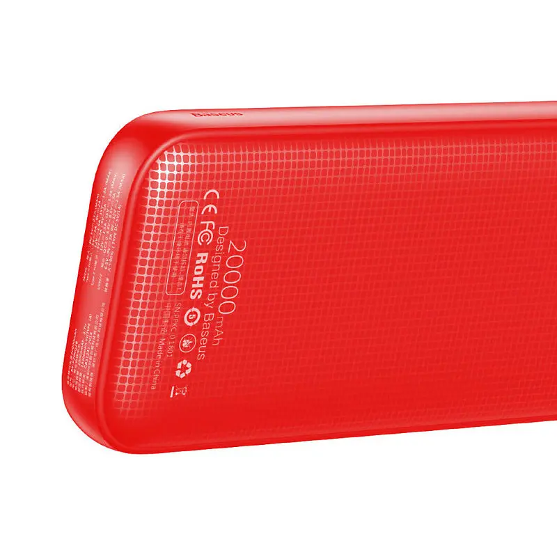 Портативна батарея Powerbank Baseus Powerful Power Bank 20000 mAh PPKC-A09 Red - фото 4