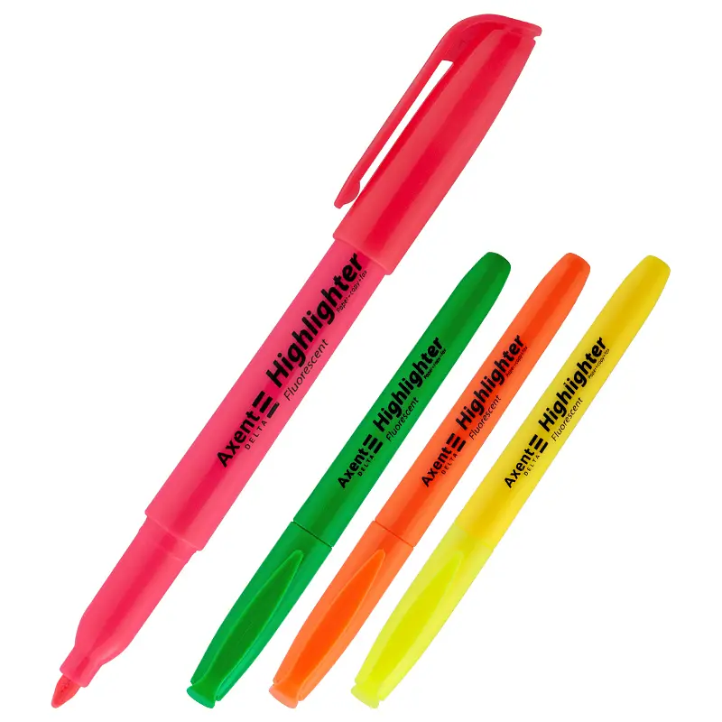 Набір текстових маркерів Axent Delta Highlighter клиноподібних 2-4 мм 4 шт. (D2503-40) - фото 2