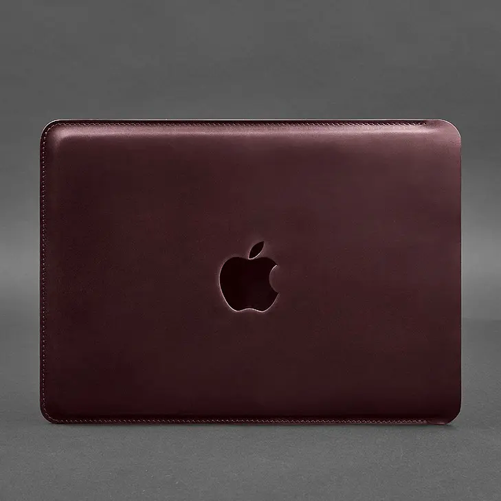 Шкіряний чохол BlankNote для MacBook 14 дюйм Бордовий Crazy Horse - фото 5