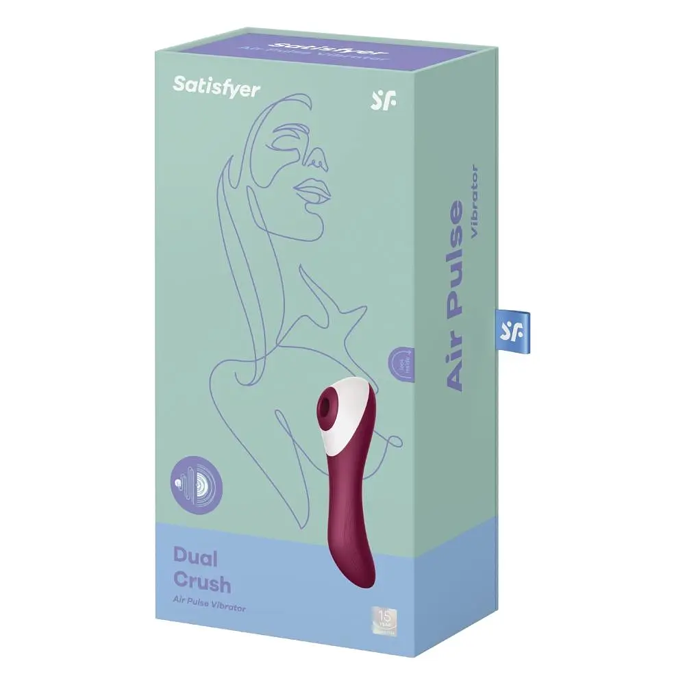 Вакуумный стимулятор клитора с вибрацией Satisfyer Dual Crush бордовый - фото 6