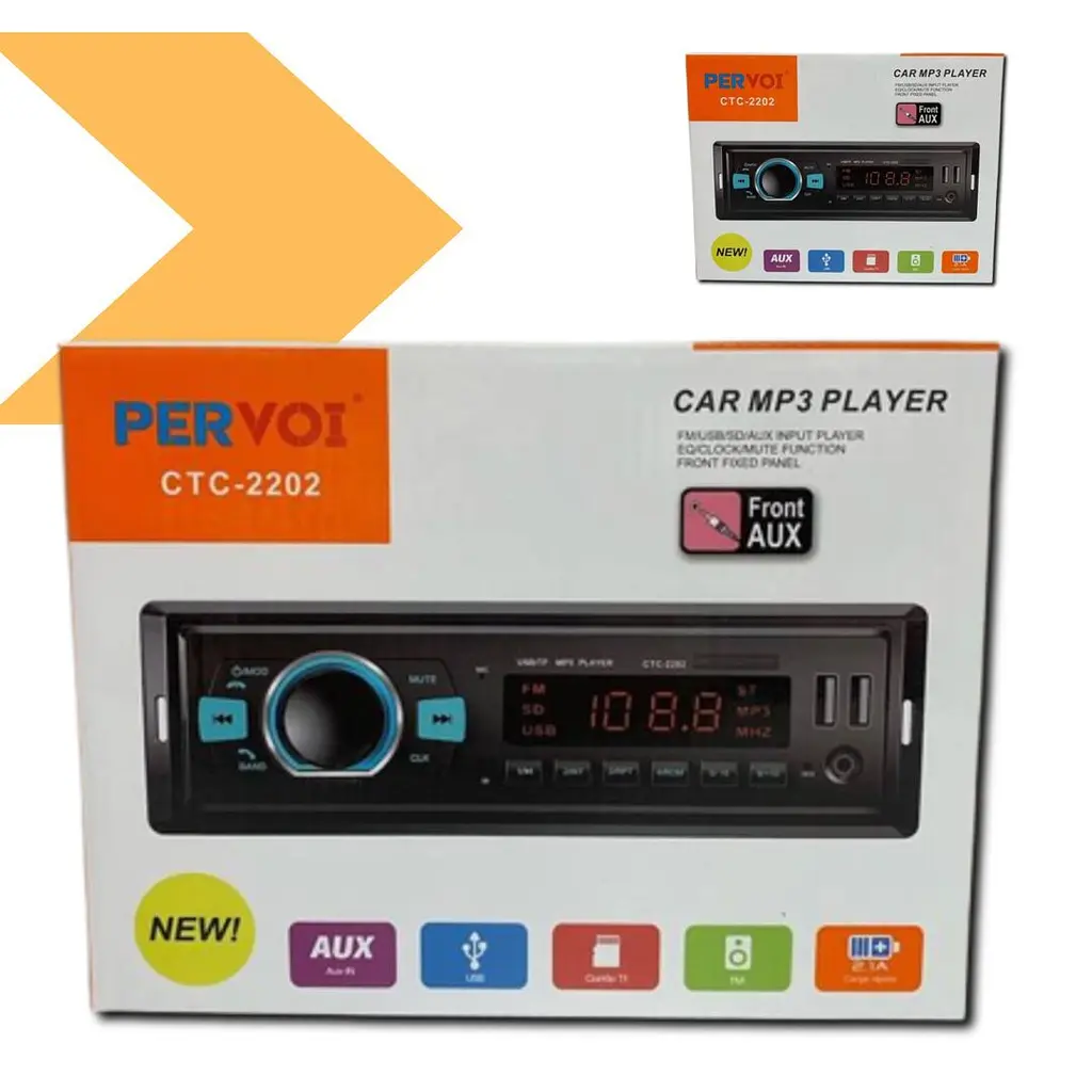 Автомагнітола Pervoi з підтримкою MP3, FM-тюнером та швидкою зарядкою XPRO CTC-2202 (44846-CTC-2202_368) - фото 2