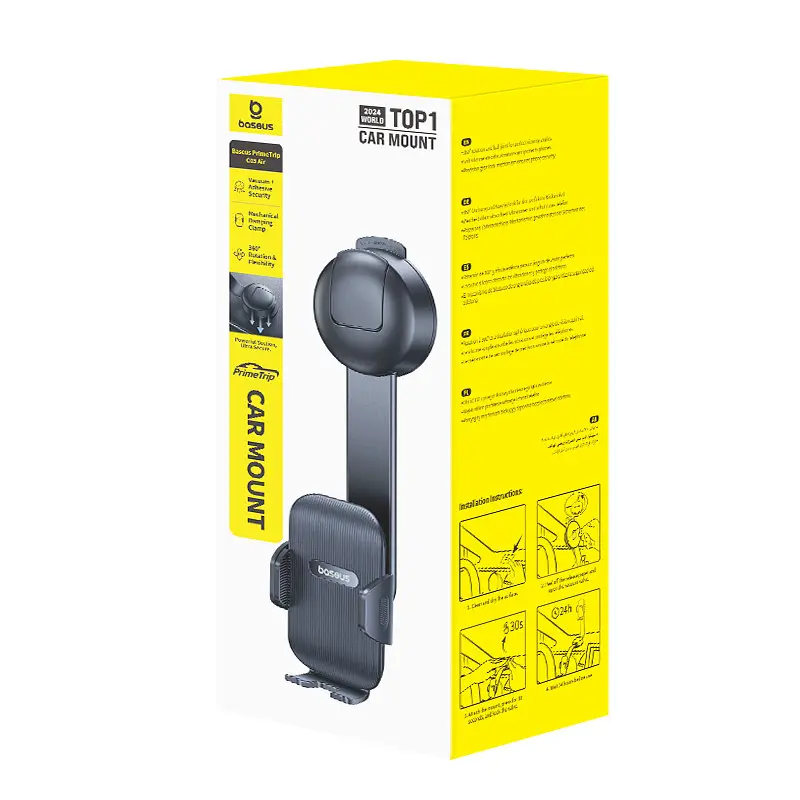 Автотримач для телефона Baseus PrimeTrip C03 Air Clamping Car Mount Suction Cup Version Cosmic чорний - фото 2