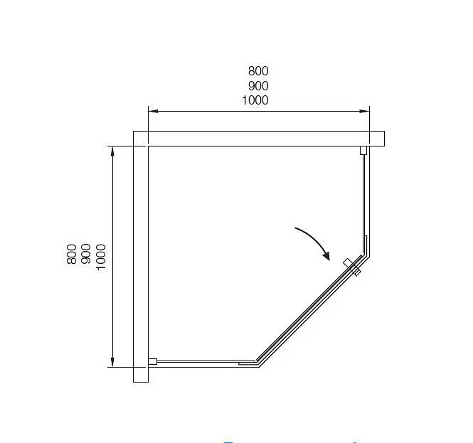 Душова кабіна Dusel А-1104 прозоре 100x100x190, Хром, Універсальна, прозорий, хром, 100x100 - фото 2