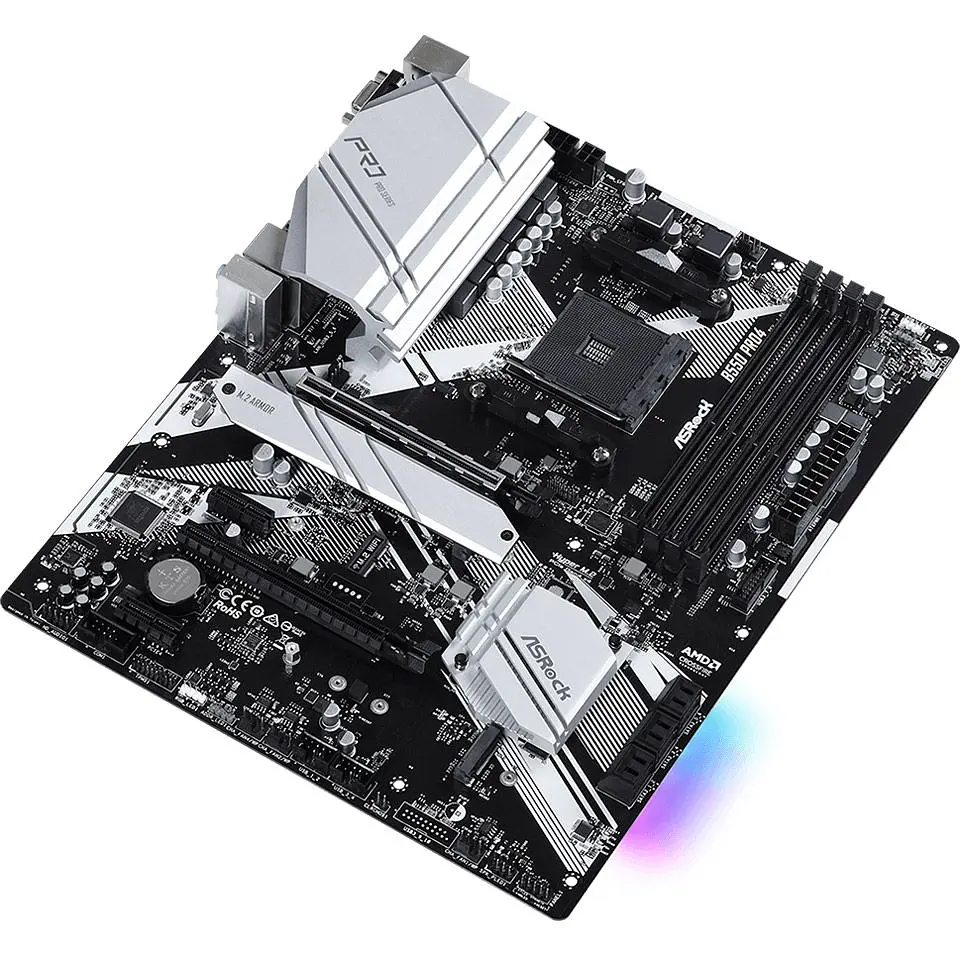 ASRock B550 Pro4 (AM4/B550, 4*DDR4, 2xPCIex16, HDMI/VGA, 6xSATAІІІ, 3xM.2, GLan, 7.1ch, ATX) (B550 Pro4) - фото 3