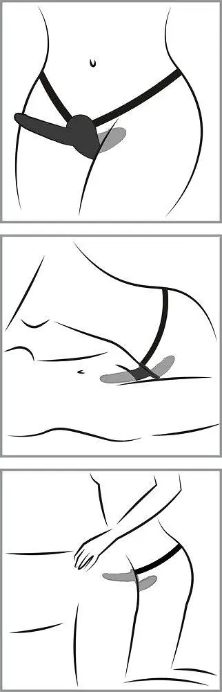 Подвійний страпон You2Toys Double Strap On, 15/8,5 см (чорний) - фото 7