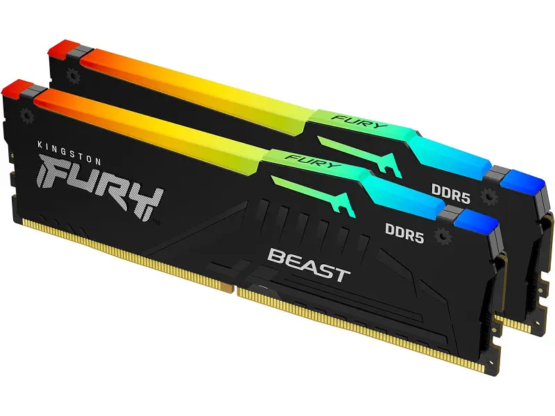 Пам'ять для настільних комп'ютерів Kingston FURY 32 GB (2x16GB) DDR5 6000 MHz Beast RGB EXPO Black (KF560C36BBE2AK2-32) - фото 2