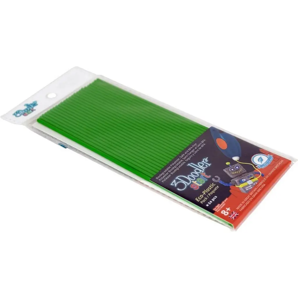 Набір стрижнів для 3D ручки 3Doodler Start 24 шт Зелений (3DS-ECO07-GREEN-24) [113409] - фото 2