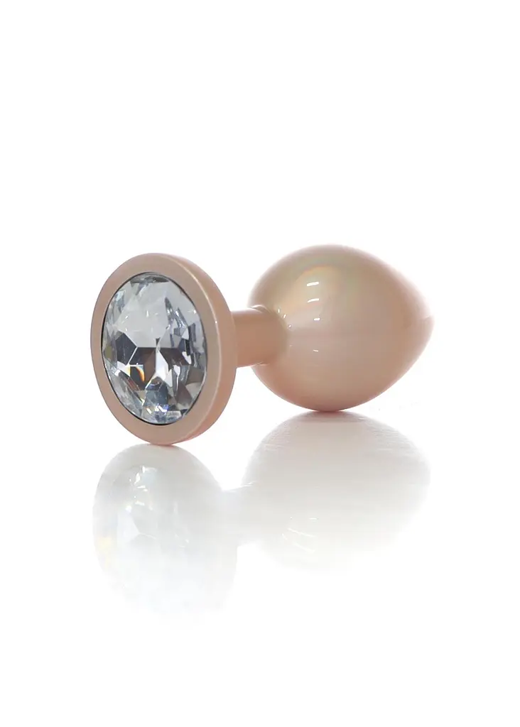 Анальна пробка - Jewellery Pearl Gold Plug Clear M - фото 9