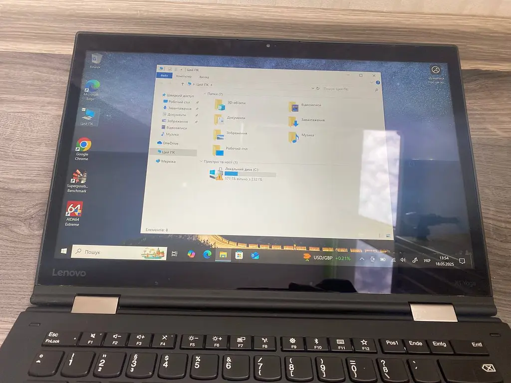 Ноутбук-трансформер Lenovo ThinkPad X1 Yoga Gen 2 (i5-7200U / 8GB / SSD 250GB / 2K 2560x1440 IPS) Refurbished - фото 2