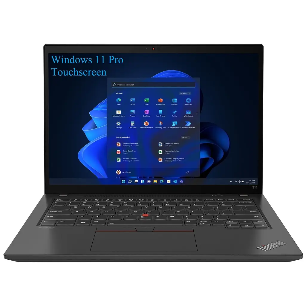 Ноутбук Lenovo ThinkPad T14 Gen 4 (AMD), 14 WUXGA 1920x1200 IPS 500nits Touchscreen, AMD Ryzen 5 PRO 7540U 6- core, 16 GB DDR5, 1TB SSD m2 PCIe, AMD Radeon 740M, Windows 11 Pro, Carbon Fiber Body 1, 35 кг. Чорний - фото 1