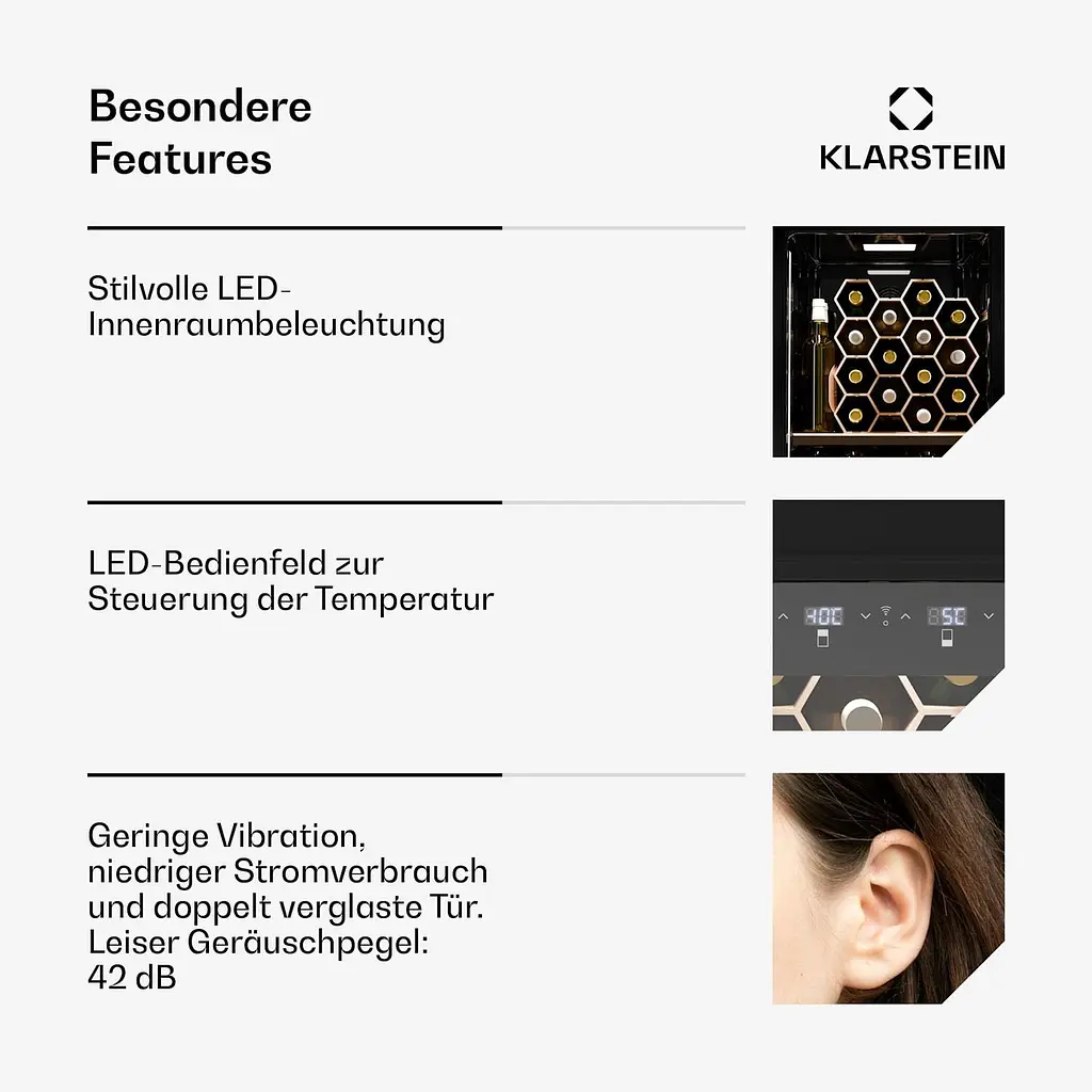 Винный холодильник Klarstein Shirley с морозильной камерой (10046355) - фото 5