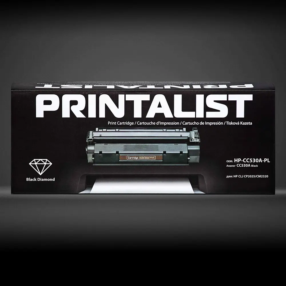 Картридж тон. PRINTALIST для HP CLJ CP2025/CM2320 аналог CC530A Black ( 3500 ст.) (HP-CC530A-PL) - фото 2