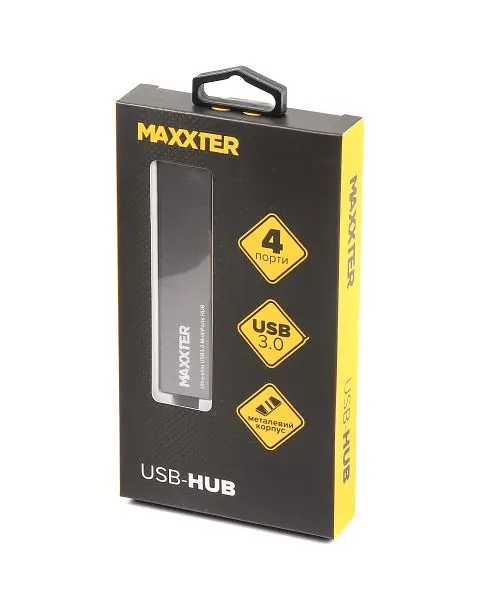 Розгалужувач-хаб Maxxter HU3A-4P-02, 4x USB 3.0 на 4 порти метал - фото 3