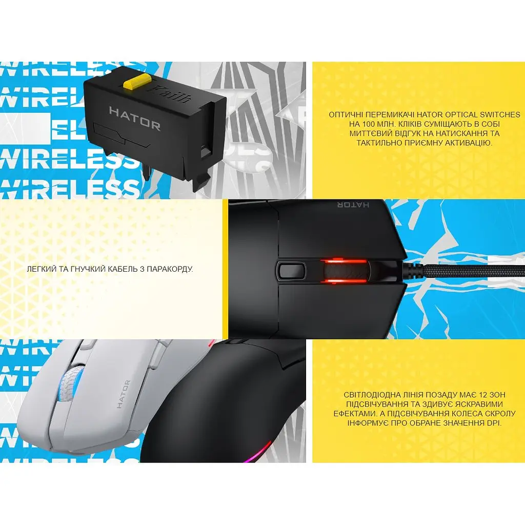 Ігрова миша HATOR HTM-630 Pulsar3 Wireless ESports Gaming 12000DPI 35G - фото 8