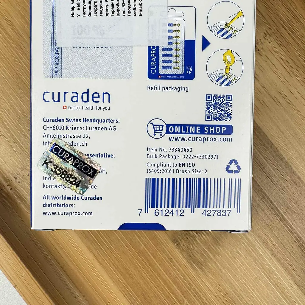 Набір міжзубних йоржиків Curaprox Prime start 0.9 мм жовтий (5 шт + 2 тримача), 1 уп. - фото 3