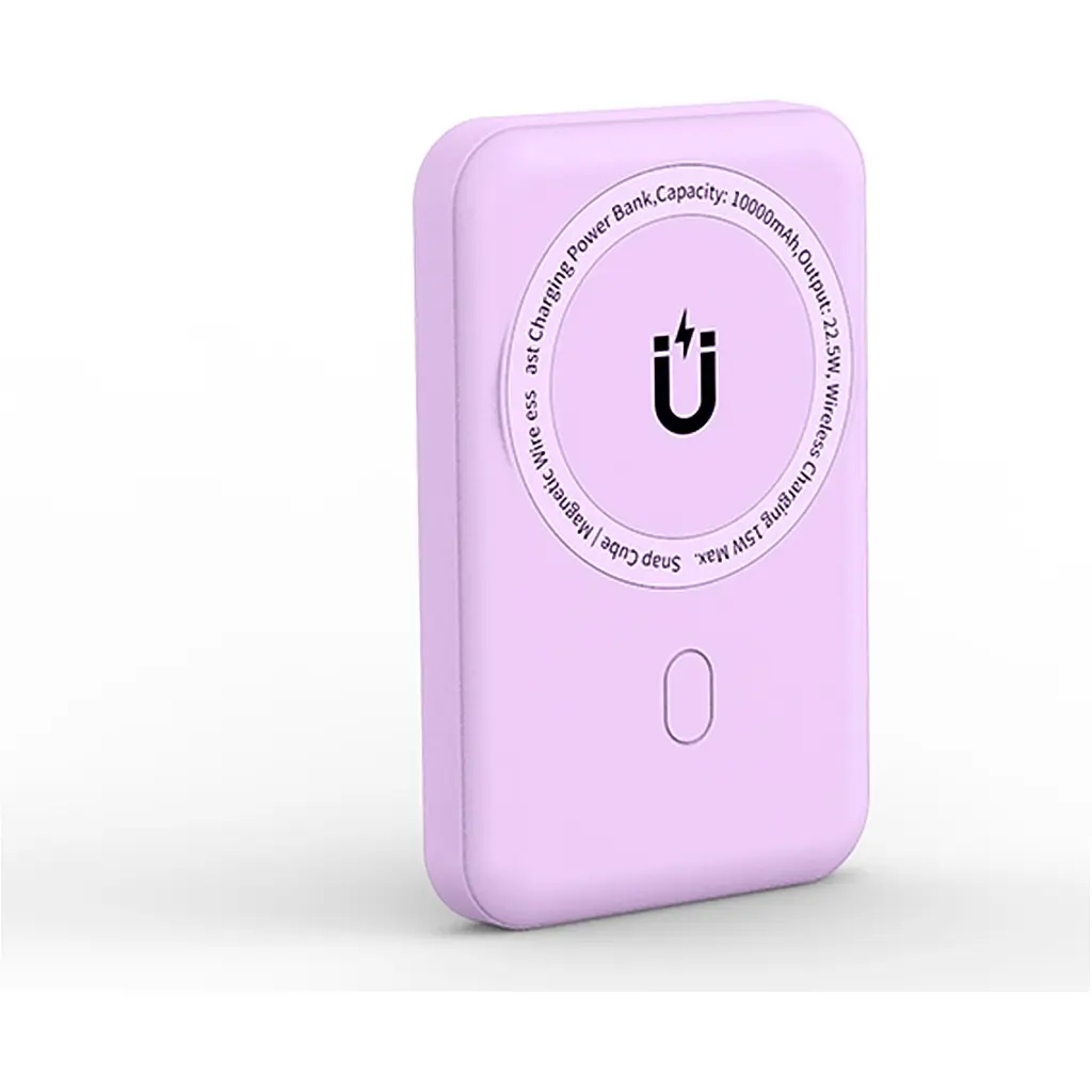 Внешний аккумулятор Wiwu Snap Cube Magnetic Wireless Charger 10000mAh Purple [6936686409391] [104332] - фото 3