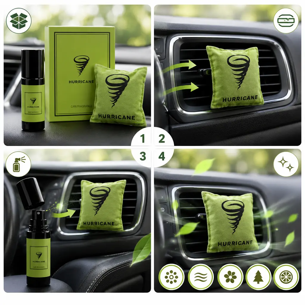 Ароматизатор автомобільний Hurricane Light Green Standart Limited (В комплекті Спрей 10 мл) - фото 2