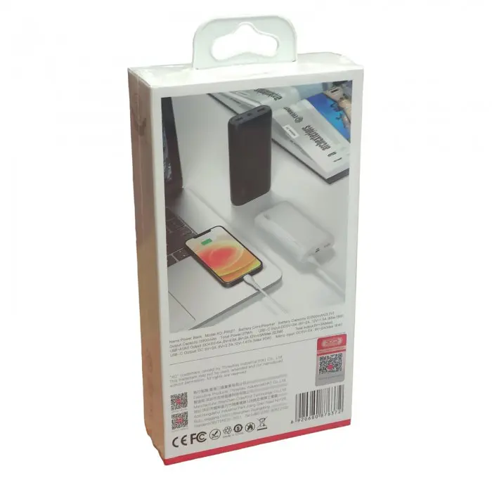 Повербанк чорний портативна зарядка Power bank XO PR127 PD20W+QC22.5W 20000 mAh 2USB/1Type-C - фото 4