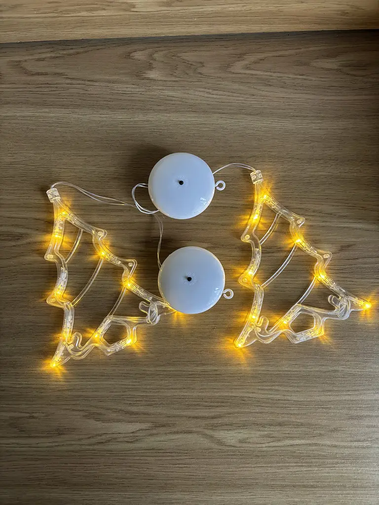 Новорічна LED гірлянда фігурка Ялинка Christmas Tree декор на вікно тепле біле світло набір з 2 шт (SKU-012) - фото 8