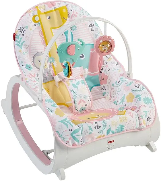 Дитяче крісло-гойдалка Fisher Price / Дитячий шезлонг з музичною підвіскою та регульованою спинкою - фото 3