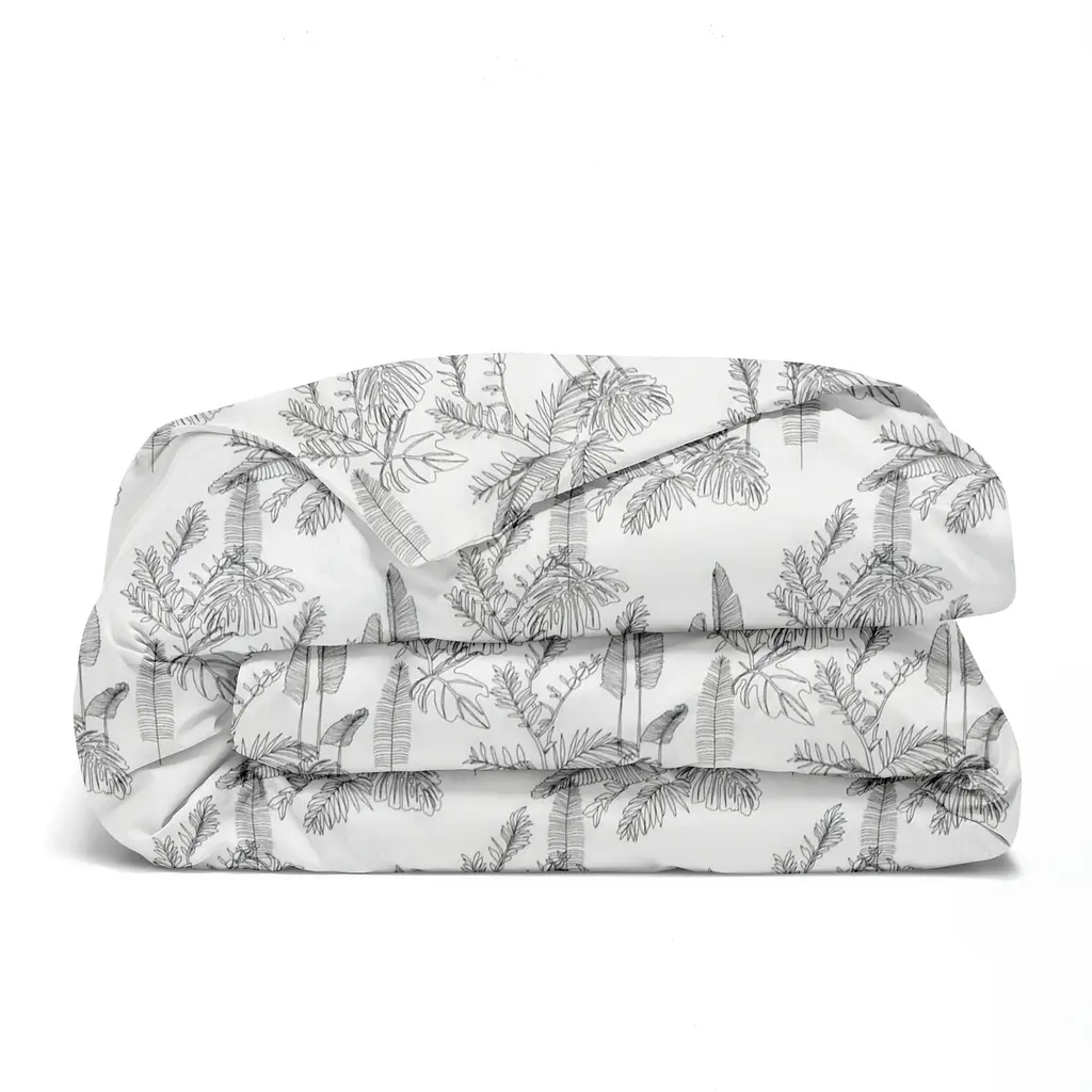 Комплект постільної білизни Cosas Palms Двоспальний сірий (LeafPalmGrey_El160-104Ashmint_180) - фото 5
