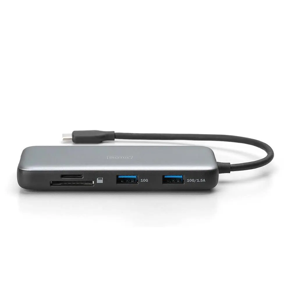 Кардрідер док-станція USB-C HDMI/2xUSB-A/USB-C/SD/MicroSD/RJ54 Digitus70914 - фото 2