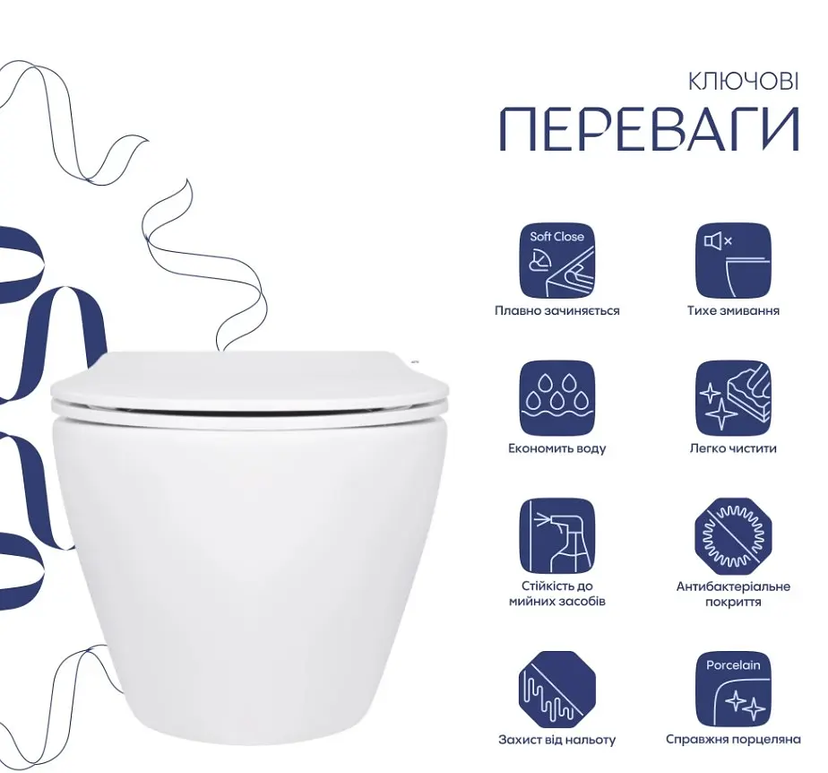 Унітаз підвісний Qtap Jay Ultra Quiet White, з сидінням Slim Duroplast/ Soft-close/ Release QT07335175W - фото 2